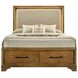 Talcott Warm Honey Brown Upholstered Storage Platform Bedroom Set with LED