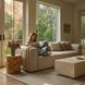Aurora Pebble Beige Heavy Basketweave Sofa