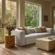 Aurora Pebble Beige Heavy Basketweave 90" Sofa