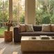 Aurora Rosewood Brown Heavy Basketweave Sofa