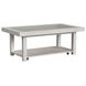 Rhiannon Antique White Rectangular Glass Top Coffee Table