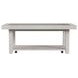 Rhiannon Antique White Rectangular Glass Top Coffee Table
