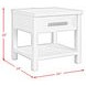 Rhiannon Antique White Square End Table with USB Charging