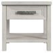 Rhiannon Antique White Square End Table with USB Charging