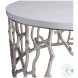 Milos Bone And Shiny Nickel Outdoor Occasional Table Set