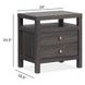 Merrifield Raisin Black 2 Drawer Nightstand with USB Charging