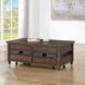Oliver Brown Rectangular Lift Top Cocktail Table with Casters