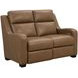 Ayden Hillwood Toffee Leather 60" Power Reclining Loveseat with Power Headrests and Power Lumbar