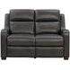Ayden Elway Dark Gray Leather 84" Power Reclining Living Room Set with Power Headrests and Power Lumbar