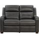Ayden Elway Dark Gray Leather Power Reclining Living Room Set with Power Headrest and Power Lumbar