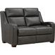 Ayden Elway Dark Gray Leather Power Reclining Living Room Set with Power Headrest and Power Lumbar