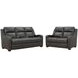 Ayden Elway Dark Gray Leather 84" Power Reclining Living Room Set with Power Headrests and Power Lumbar