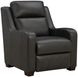 Ayden Elway Dark Gray Leather Power Recliner with Power Headrest and Power Lumbar