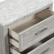Fiona White and Mist Gray 2 Drawer Marble Top Nightstand