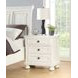 B01163 White 3 Drawer Nightstand with USB Charging