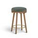 Oodle Green and Light Walnut Performance Vegan Mohair Upholstered Counter Height Stool