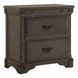 B09862 Gray 3 Drawer Nightstand with USB Charging