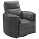 Radius Vintage Slate Leather Swivel Glider Power Recliner with USB Charging
