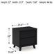 Danziar Black 2 Drawer Nightstand