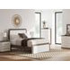Nendalane White and Brown Upholstered Bedroom Set with LED