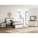 Nendalane White and Brown Upholstered Bedroom Set with LED