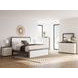 Nendalane White and Brown King Upholstered Bed with LED