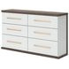 Nendalane White and Brown 6 Drawer Dresser with Rectangular Mirror