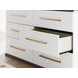 Nendalane White and Brown 6 Drawer Dresser with Rectangular Mirror