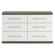 Nendalane White and Brown 6 Drawer Dresser with Rectangular Mirror