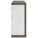Nendalane White and Brown 6 Drawer Dresser with Rectangular Mirror