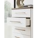 Nendalane Brown and White 5 Drawer Chest