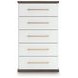 Nendalane Brown and White 5 Drawer Chest