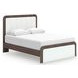 Nendalane White and Brown Upholstered Bedroom Set with LED