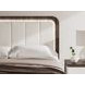 Nendalane White and Brown Queen Upholstered Bed with LED