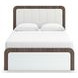 Nendalane White and Brown Upholstered Bedroom Set with LED