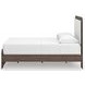 Nendalane White and Brown Queen Upholstered Bed with LED