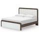 Nendalane White and Brown King Upholstered Bed with LED