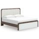 Nendalane White and Brown King Upholstered Bed with LED