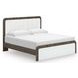 Nendalane White and Brown King Upholstered Bed with LED