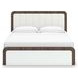 Nendalane White and Brown King Upholstered Bed with LED