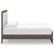 Nendalane White and Brown King Upholstered Bed with LED