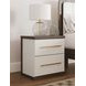 Nendalane Brown and White 2 Drawer Nightstand with USB Charging