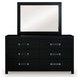 Raechalla Matte Black Rectangular Dresser Mirror