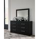 Raechalla Matte Black Rectangular Dresser Mirror
