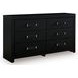 Raechalla Matte Black 6 Drawer Dresser