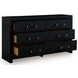 Raechalla Matte Black 6 Drawer Dresser