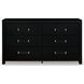 Raechalla Matte Black 6 Drawer Dresser