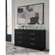 Raechalla Matte Black 6 Drawer Dresser