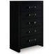 Raechalla Matte Black 5 Drawer Chest