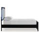Raechalla Black Twin Upholstered Panel Bed with LED